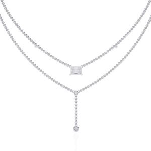 14K Solid Gold Radiant Cut Lab Grown Diamond Necklace