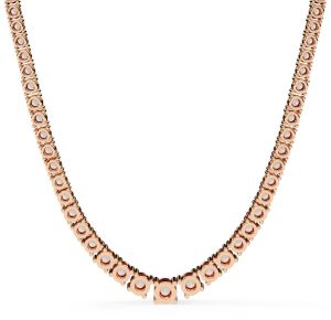 14k Solid Gold Round Cut Diamond Necklace