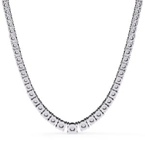 14k Solid Gold Round Cut Diamond Necklace