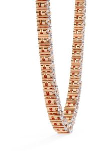 14k Solid Gold Round Cut Diamond Necklace