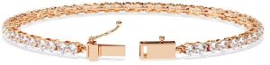 14K Solid Gold Round Cut Lab Grown Diamond Bracelet