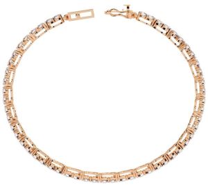 14K Solid Gold Round Cut Lab Grown Diamond Bracelet