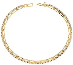 14K Solid Gold Round Cut Lab Grown Diamond Bracelet