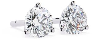 14K Solid Gold Round Cut Lab Grown Diamond Earring