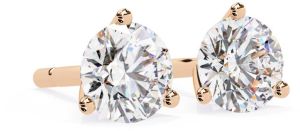 14K Solid Gold Round Cut Lab Grown Diamond Earring