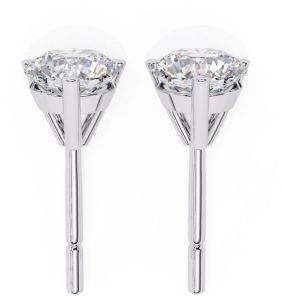 14K Solid Gold Round Cut Lab Grown Diamond Earring