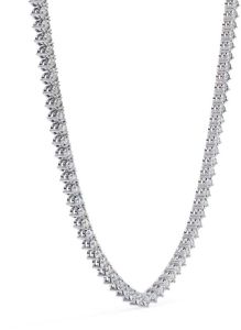 14K Solid Gold Round Cut Lab Grown Diamond Necklace