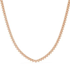 14K Solid Gold Round Cut Lab Grown Diamond Necklace