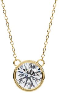 14k Solid Gold Round Cut Lab Grown Diamond Pendent