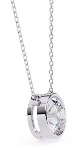 14k Solid Gold Round Cut Lab Grown Diamond Pendent