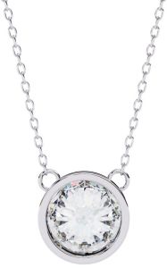 14k Solid Gold Round Cut Lab Grown Diamond Pendent