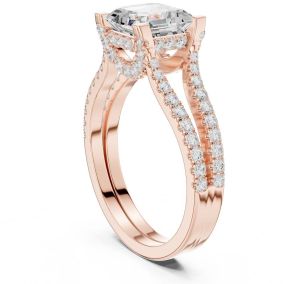 14K White Gold 1.5 CT Asscher Cut Diamond Ring