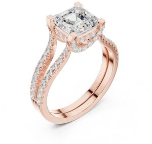 14K White Gold 1.5 CT Asscher Cut Diamond Ring