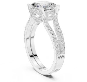 14K White Gold 1.5 CT Asscher Cut Diamond Ring