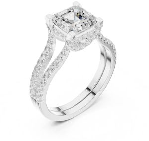 14K White Gold 1.5 CT Asscher Cut Diamond Ring