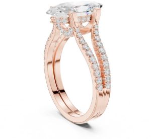 14K White Gold 1.50 Carat Marquise Cut Diamond Ring
