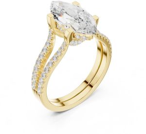 14K White Gold 1.50 Carat Marquise Cut Diamond Ring