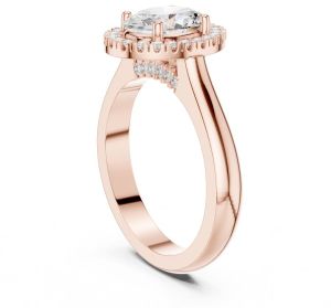 14K White Gold 3.00 Carat Oval Cut Diamond Ring