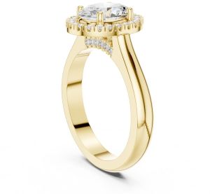 14K White Gold 3.00 Carat Oval Cut Diamond Ring