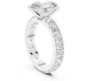 14K White Gold 3.00 CT Round Cut Diamond Ring