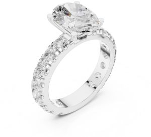14K White Gold 3.00 CT Round Cut Diamond Ring