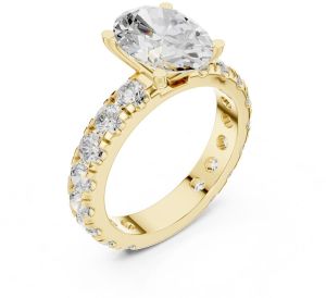 14K White Gold 3.00 CT Round Cut Diamond Ring