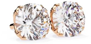 14K White Gold Round Cut Lab Grown Diamond Earring