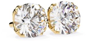 14K White Gold Round Cut Lab Grown Diamond Earring