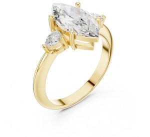 14K Yellow Gold 3.00 Carat Marquise Cut Diamond Ring