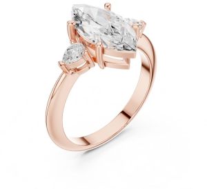 14K Yellow Gold 3.00 Carat Marquise Cut Diamond Ring