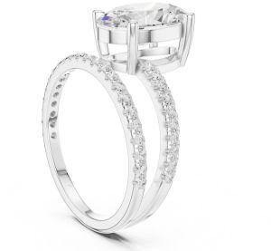 14k Yellow Gold Oval Cut Diamond Ring