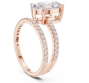 14k Yellow Gold Oval Cut Diamond Ring