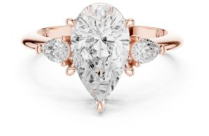 14K Yellow Gold 3.00 Carat Pear Cut Diamond Ring