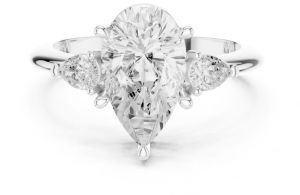 14K Yellow Gold 3.00 Carat Pear Cut Diamond Ring