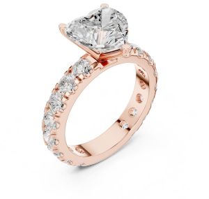 14K Yellow Gold 3.00 CT Heart Cut Diamond Ring
