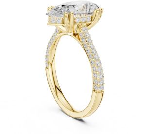 14K Yellow Gold 4.00 Carat Pear Cut Diamond Ring