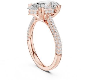 14K Yellow Gold 4.00 Carat Pear Cut Diamond Ring