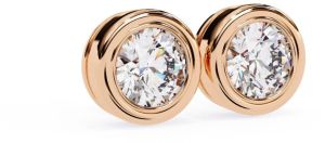 14K Yellow Gold Round Cut Lab Grown Diamond Earring