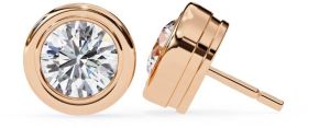 14K Yellow Gold Round Cut Lab Grown Diamond Earring