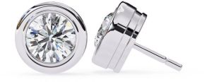 14K Yellow Gold Round Cut Lab Grown Diamond Earring