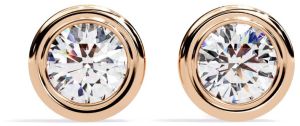 14K Yellow Gold Round Cut Lab Grown Diamond Earring