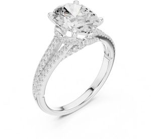 2.50 Carat Ovel Cut Lab Grown Diamond Ring