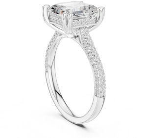 4.00 Carat Asscher Cut Lab Grown Diamond Ring