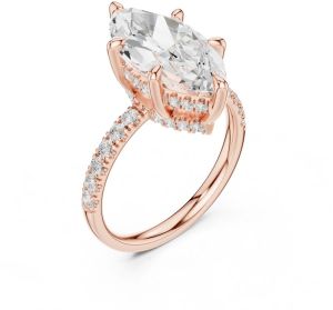 4.00 Carat Marquise Cut Lab Grown Diamond Ring