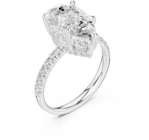 4.00 Carat Pear Cut Diamond Ring