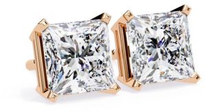 IGI Certified 2.00 CT Princess Cut Diamond Earring