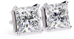 IGI Certified 2.00 CT Princess Cut Diamond Earring