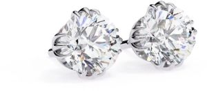 IGI Certified 2.00 CT Round Cut Diamond Earring