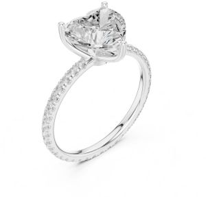 IGI Certified 2.50 CT Heart Cut Lab Grown Diamond Ring