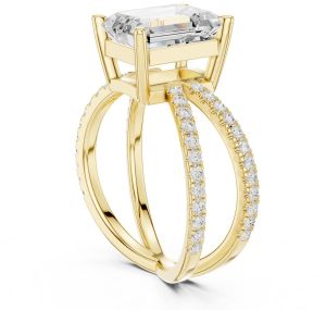 IGI Certified 3.50 CT Emerald Cut Lab Grown Diamond Ring